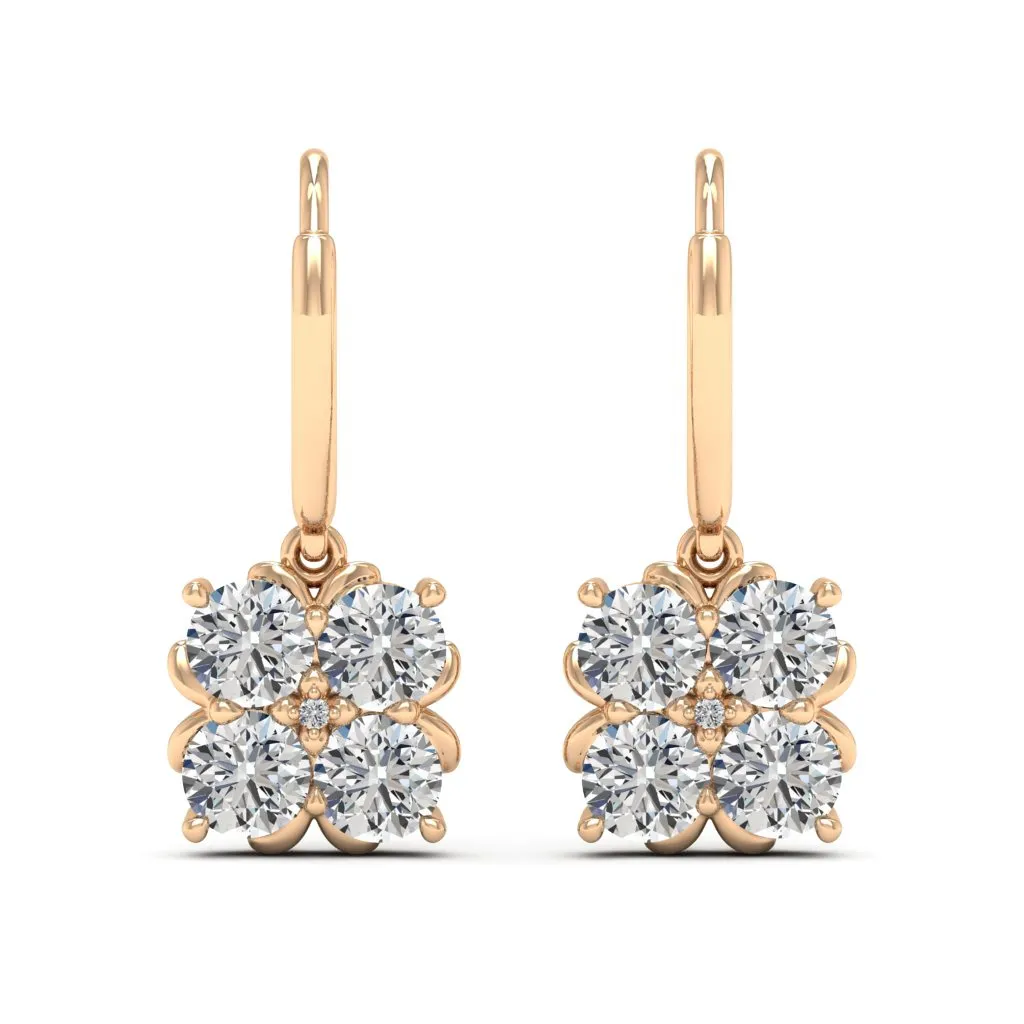 2.01 d.e.w cts Nova Moissanite Dangle Earrings