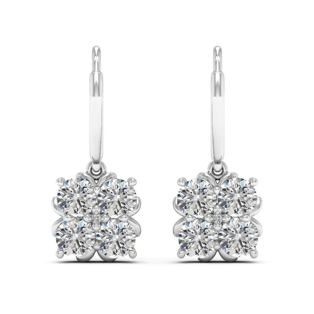 2.01 d.e.w cts Nova Moissanite Dangle Earrings