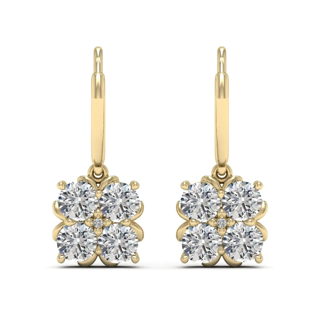 2.01 d.e.w cts Nova Moissanite Dangle Earrings