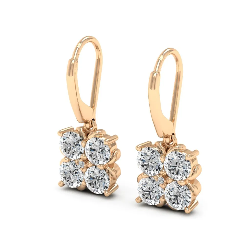 2.01 d.e.w cts Nova Moissanite Dangle Earrings