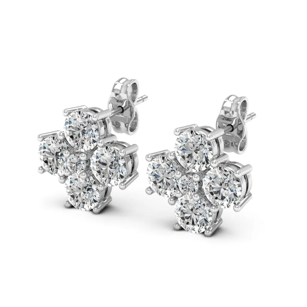 2.12 d.e.w cts Donna Moissanite Stud Earrings