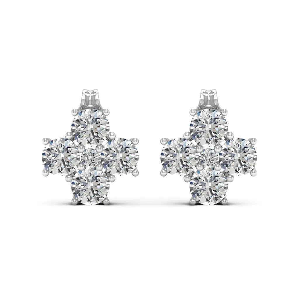 2.12 d.e.w cts Donna Moissanite Stud Earrings