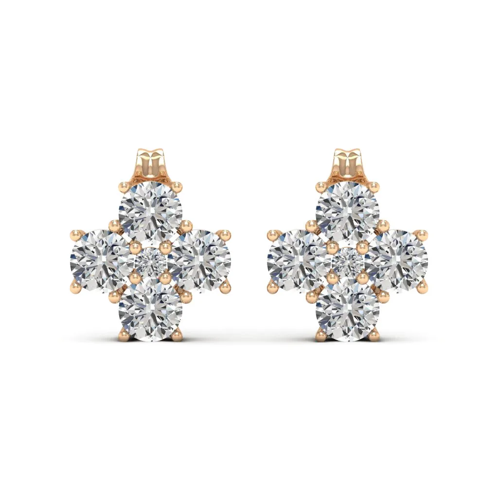 2.12 d.e.w cts Donna Moissanite Stud Earrings
