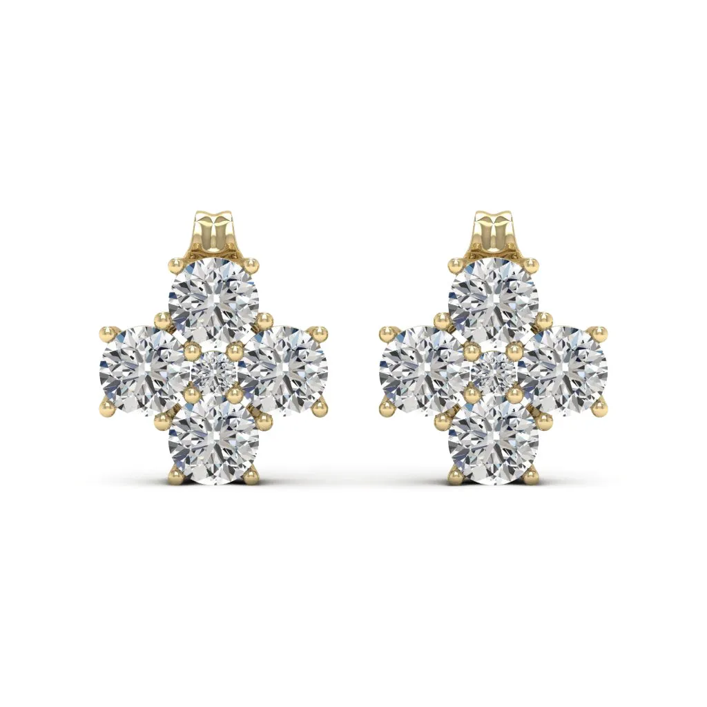 2.12 d.e.w cts Donna Moissanite Stud Earrings