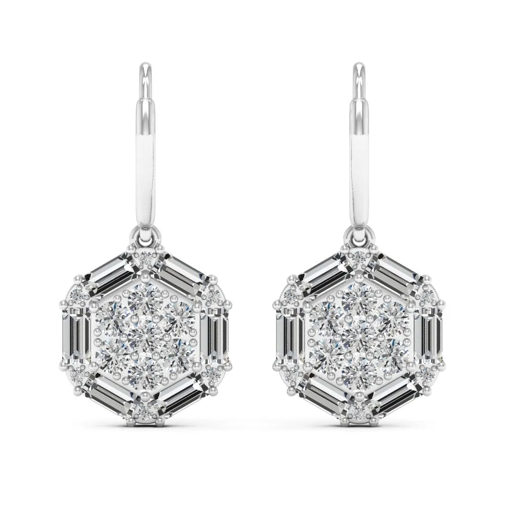 2.34 d.e.w cts Estella Moissanite Dangle Earrings