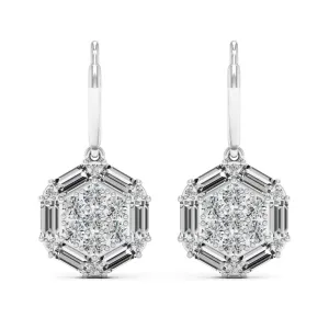 2.34 d.e.w cts Estella Moissanite Dangle Earrings