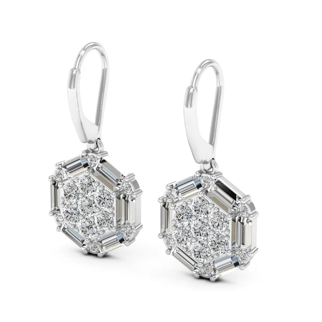 2.34 d.e.w cts Estella Moissanite Dangle Earrings