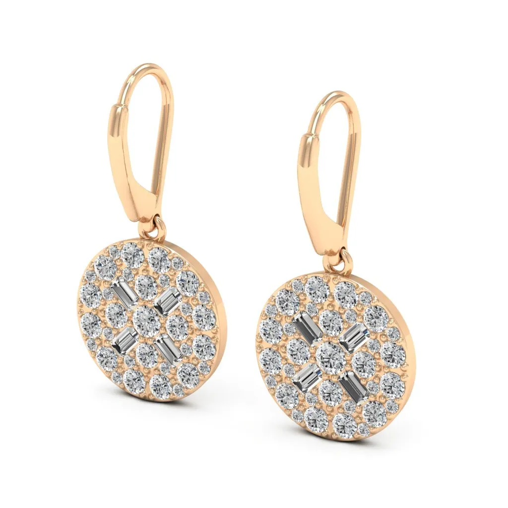 2.49 d.e.w cts Ophelia Moissanite Dangle Earrings