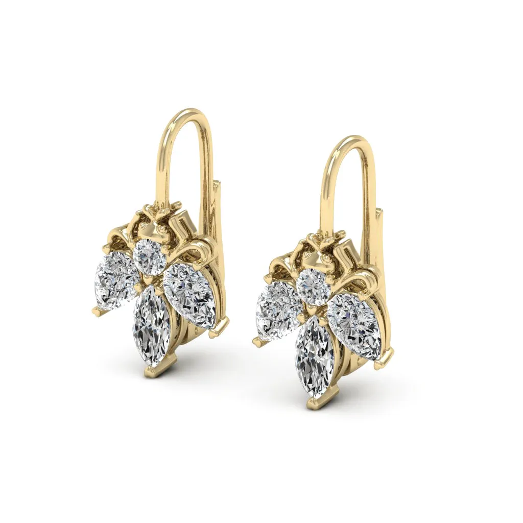 3.00 d.e.w cts Moissanite Dangle Earrings
