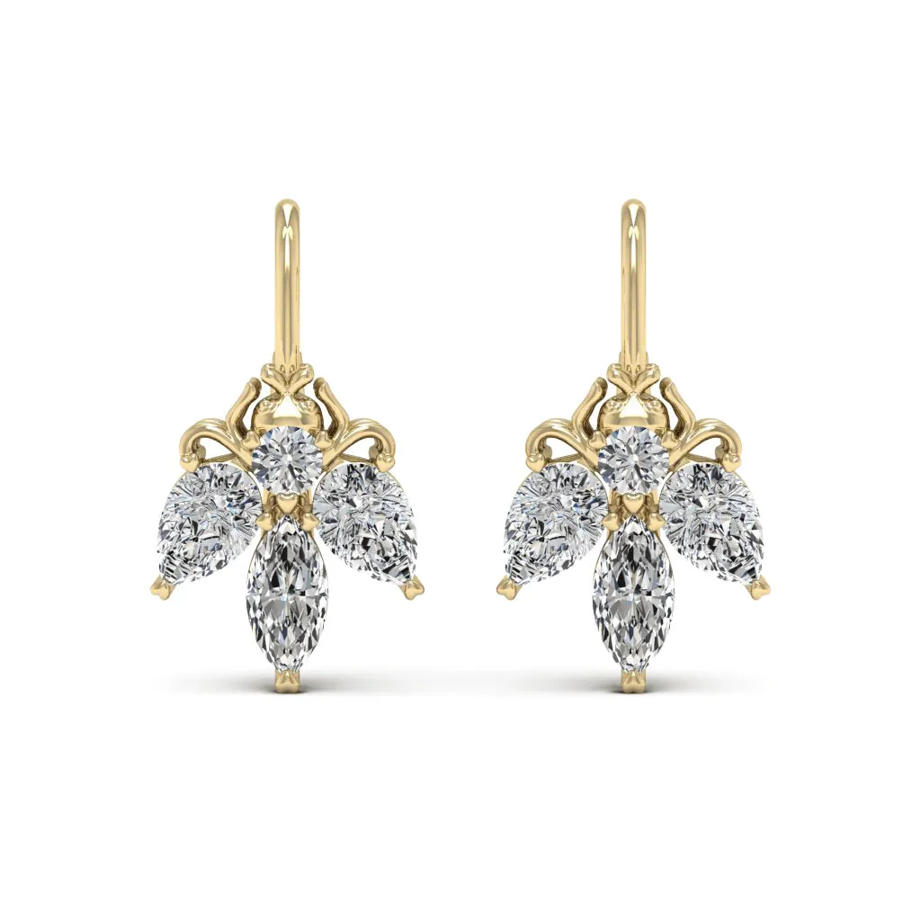 3.00 d.e.w cts Moissanite Dangle Earrings