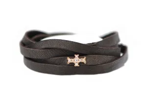 32" 5X WRAP CROSS LEATHER BRACELET