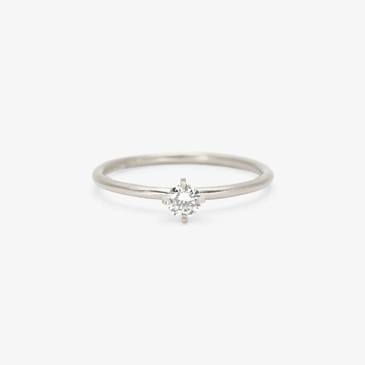 3.5mm White Diamond Noble Ring | R11703W
