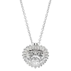3.73 CTS DEW Moissanite Heart Shaped Pendant Necklace