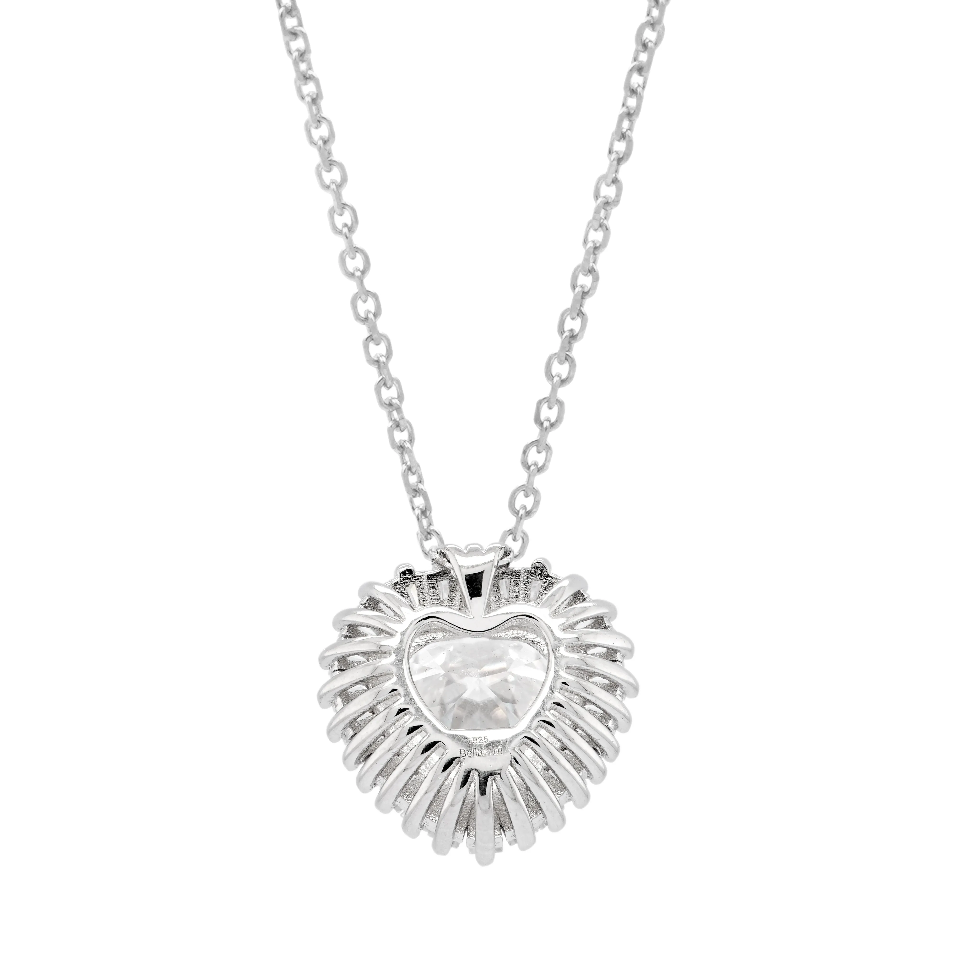 3.73 CTS DEW Moissanite Heart Shaped Pendant Necklace