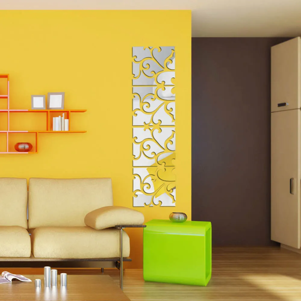 3D Acrylic Mirror Decal Mural Wall Stickers For Home Decor- 32pcs