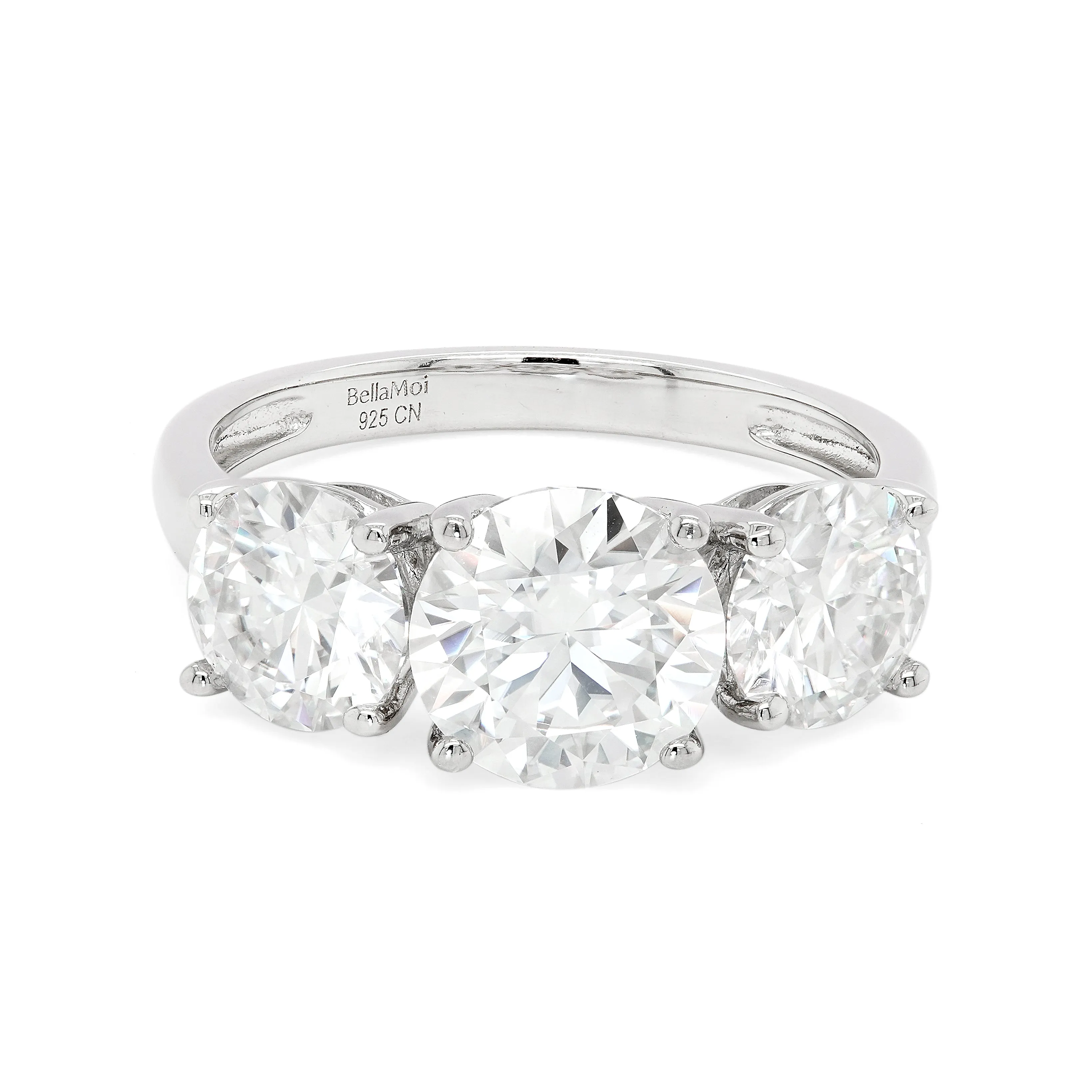 4.00 CTS DEW 3 Stone Moissanite Ring