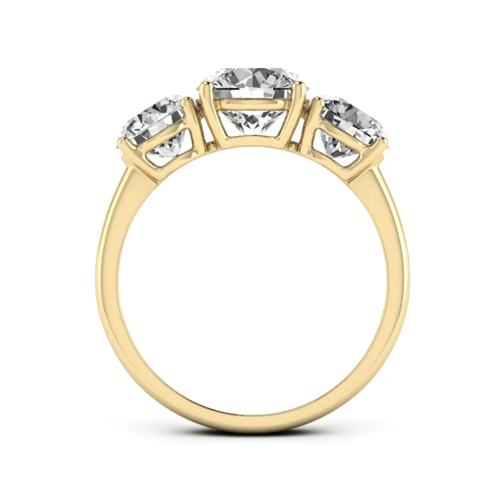 4.00 CTS DEW 3 Stone Moissanite Ring