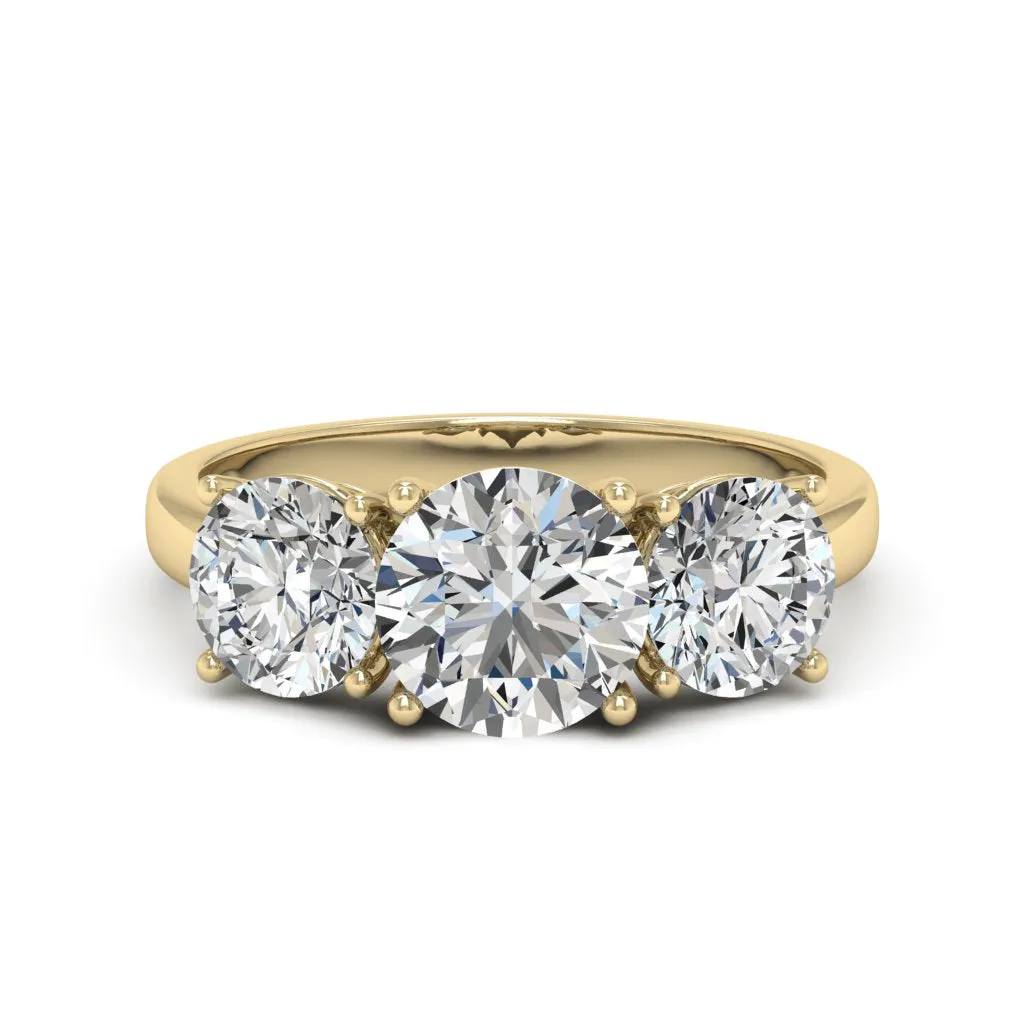 4.00 CTS DEW 3 Stone Moissanite Ring