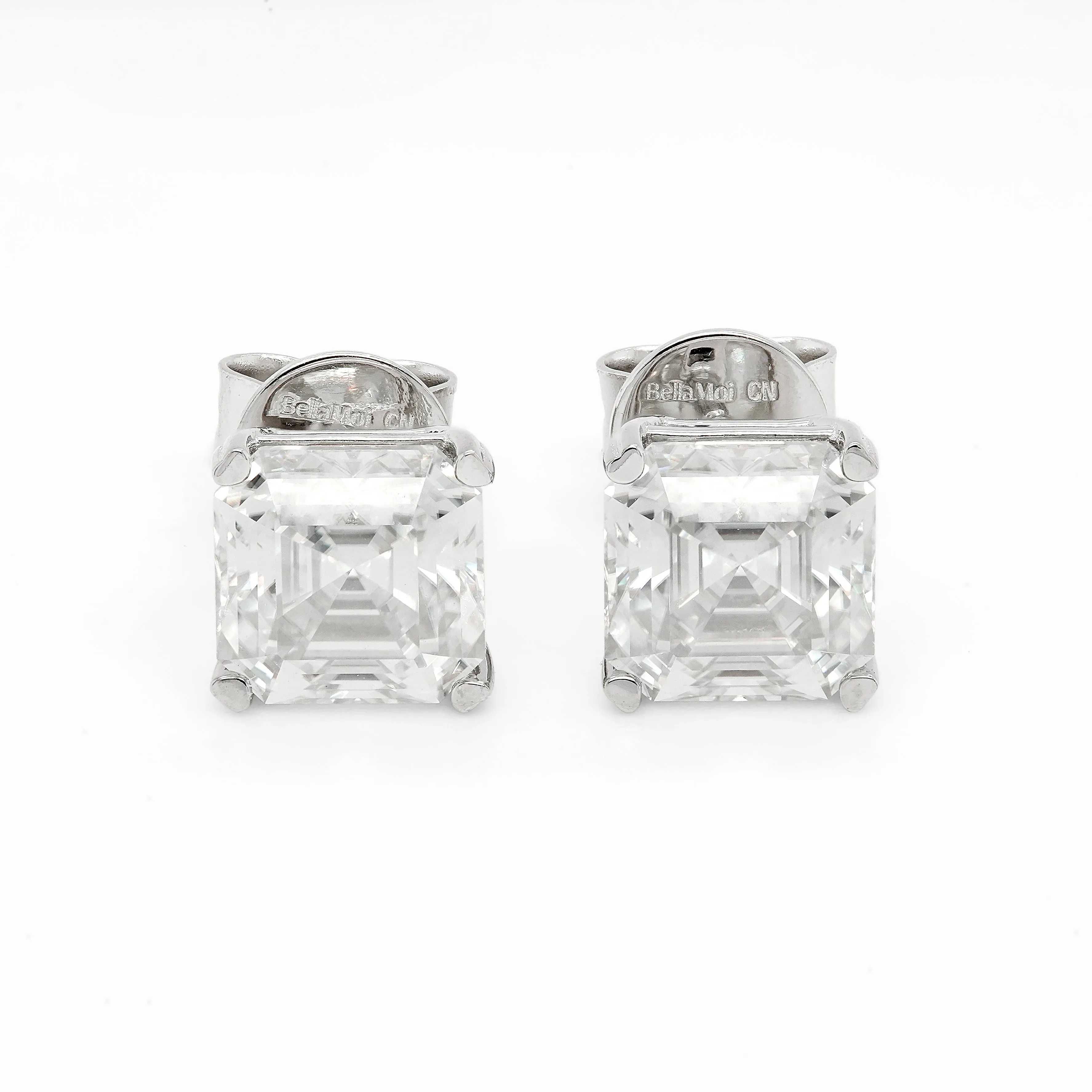 4.00 CTS DEW Moissanite Asscher Cut Earrings