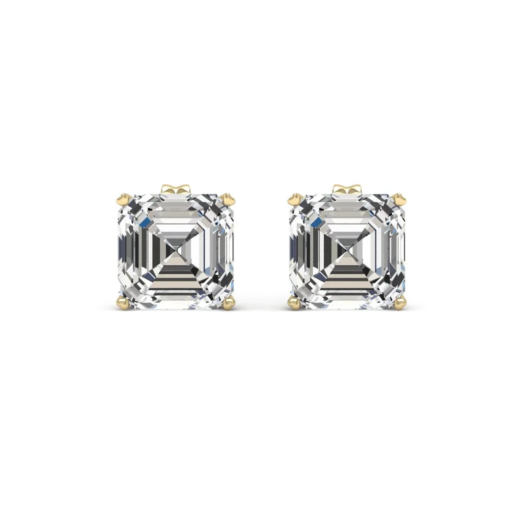 4.00 CTS DEW Moissanite Asscher Cut Earrings