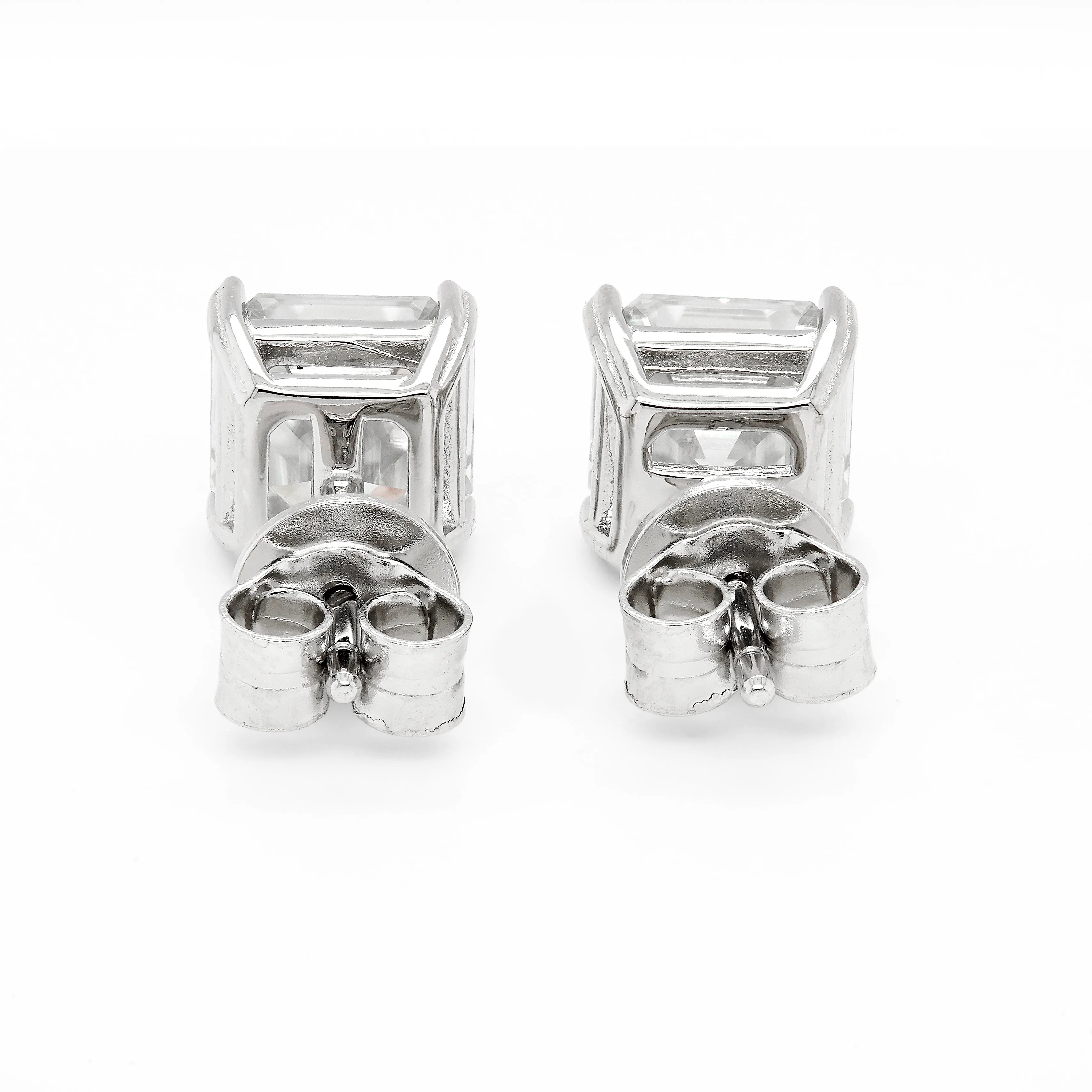 4.00 CTS DEW Moissanite Asscher Cut Earrings