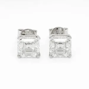 4.00 CTS DEW Moissanite Asscher Cut Earrings