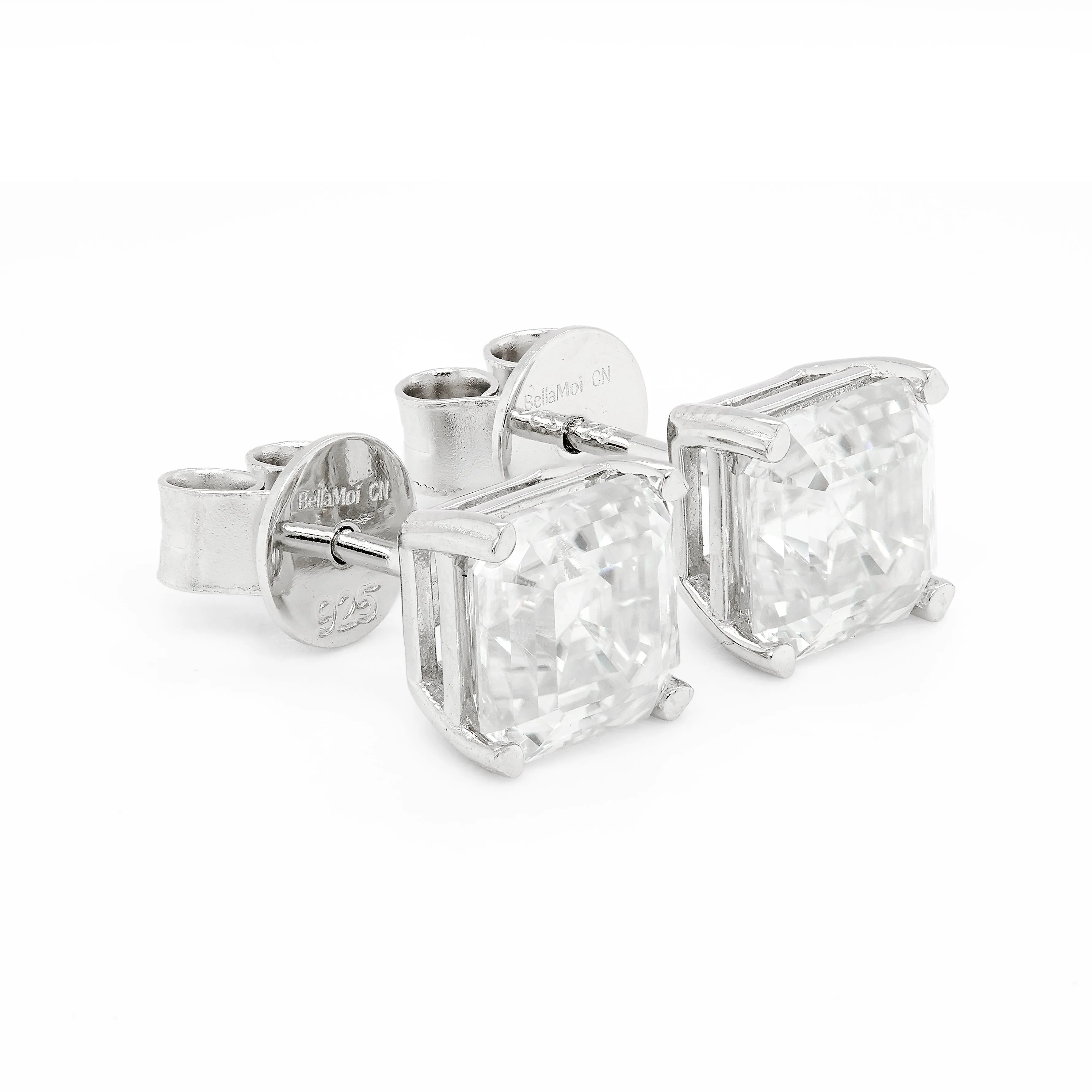 4.00 CTS DEW Moissanite Asscher Cut Earrings