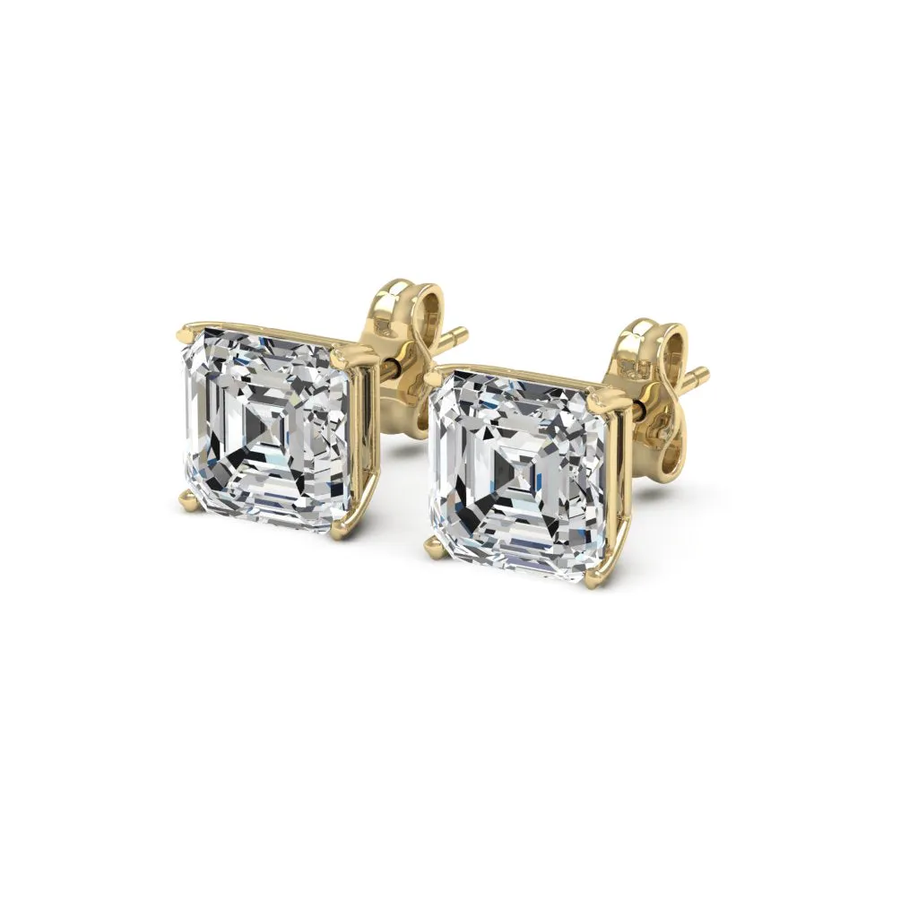 4.00 CTS DEW Moissanite Asscher Cut Earrings