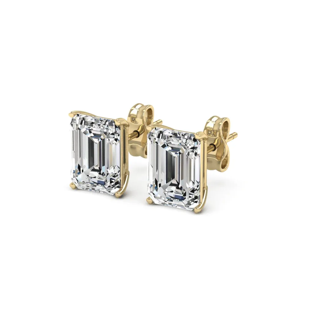 4.00 d.e.w cts 8x6 mm Octagon Moissanite Stud Earrings