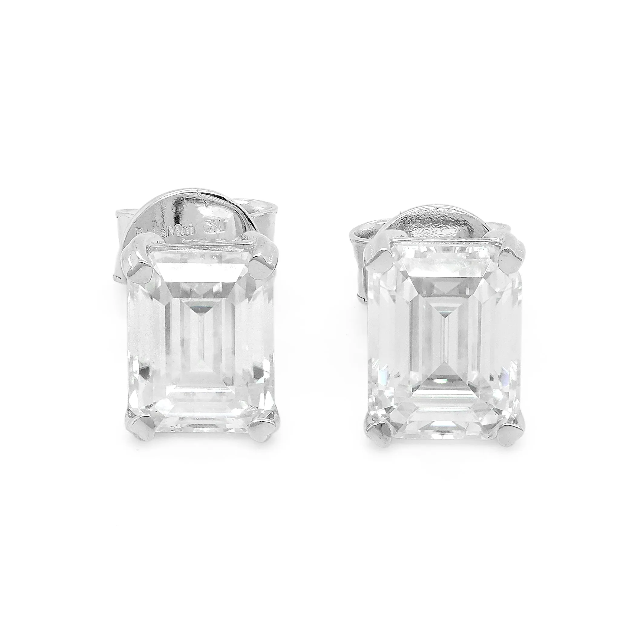 4.00 d.e.w cts 8x6 mm Octagon Moissanite Stud Earrings