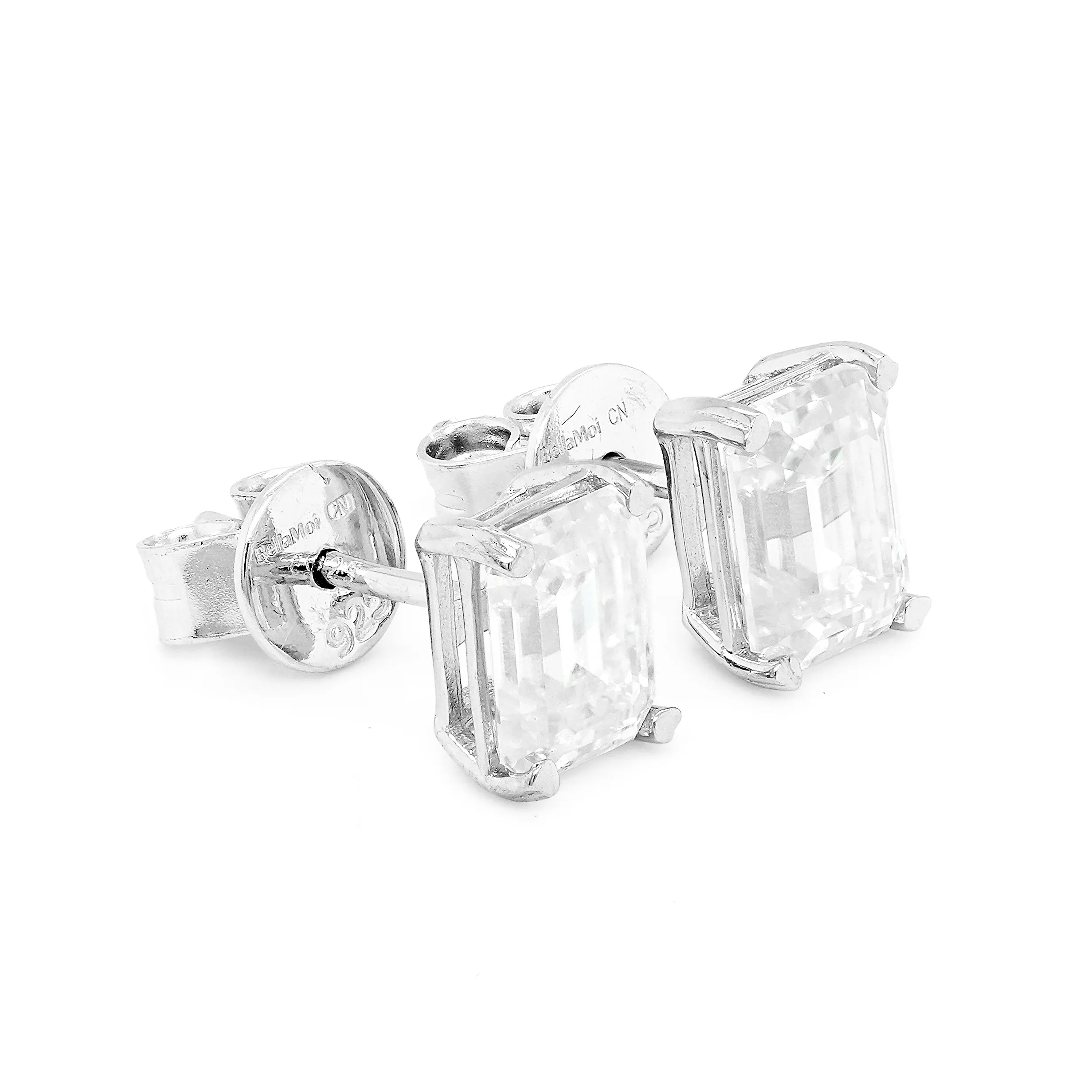 4.00 d.e.w cts 8x6 mm Octagon Moissanite Stud Earrings