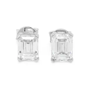4.00 d.e.w cts 8x6 mm Octagon Moissanite Stud Earrings