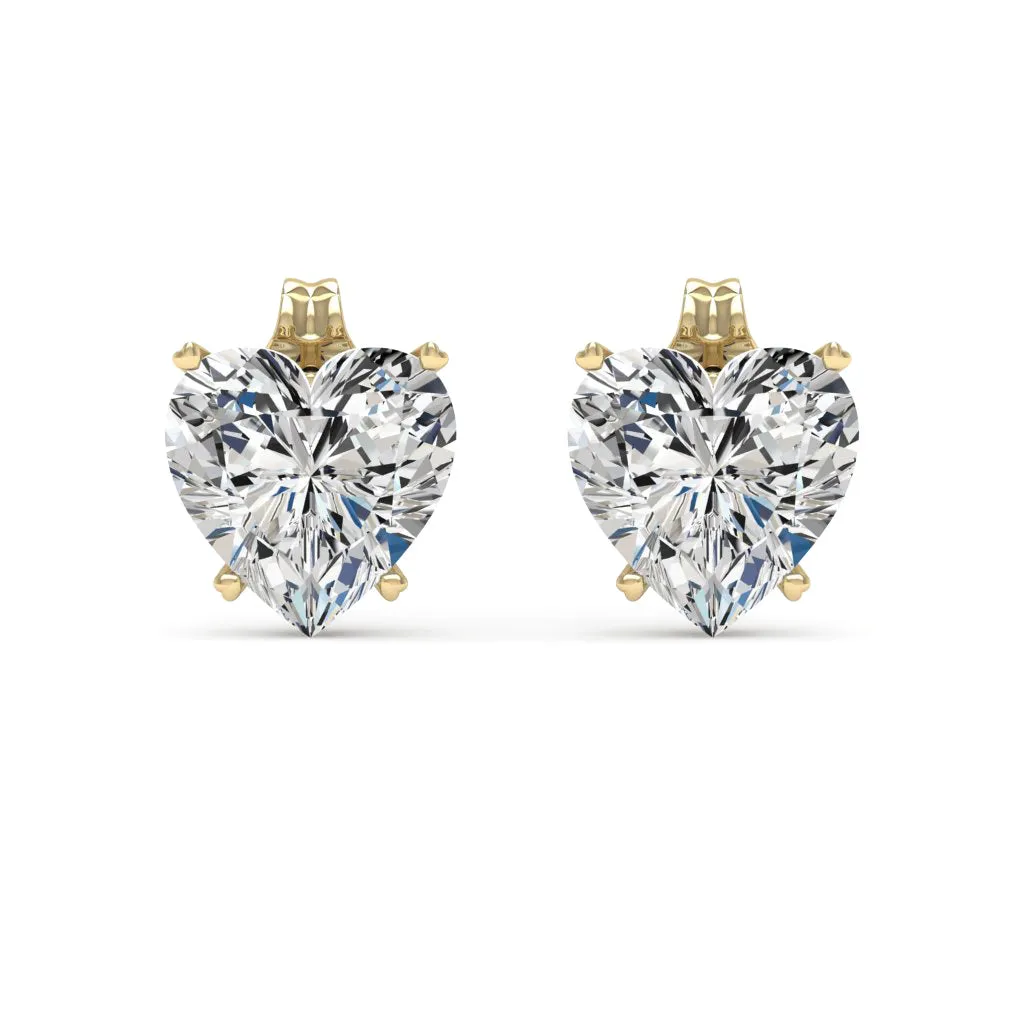 5.00 CTS DEW Moissanite Heart Stud Earrings