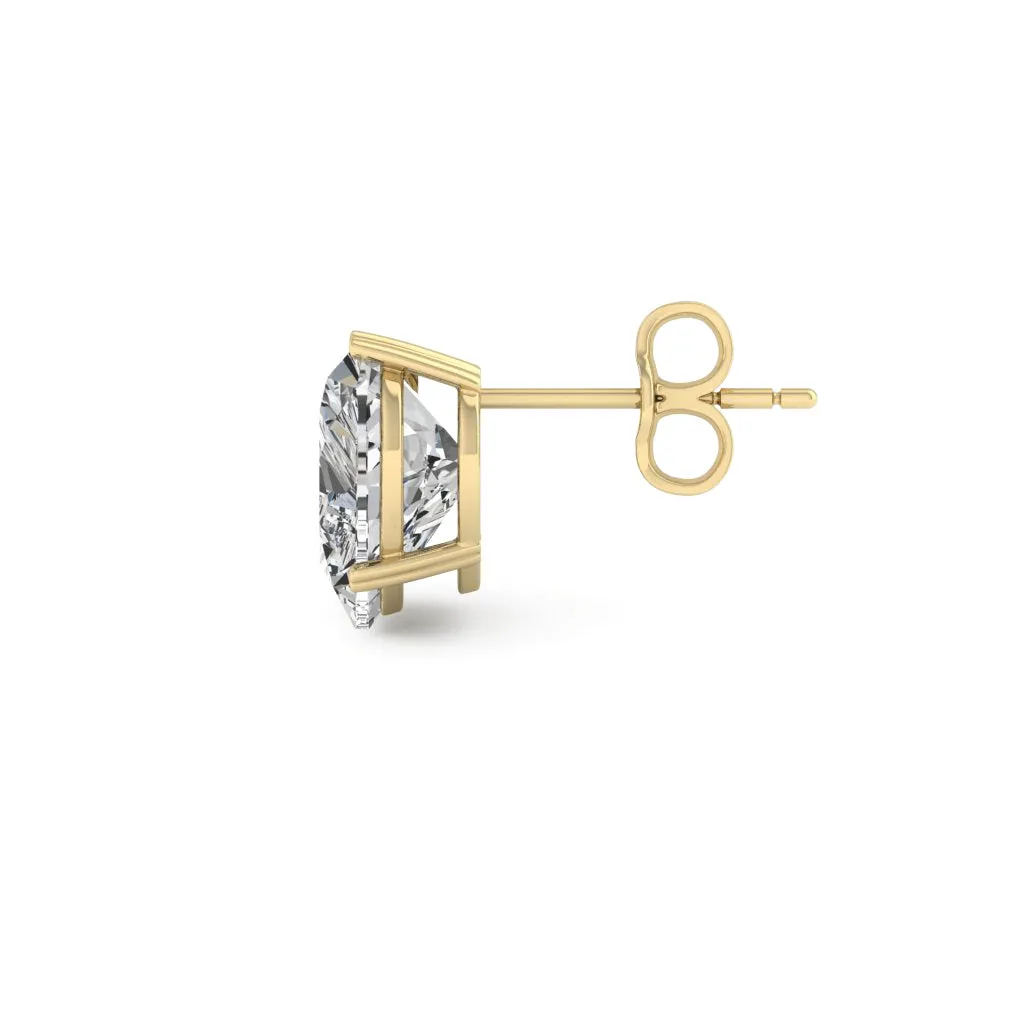 5.00 CTS DEW Moissanite Heart Stud Earrings