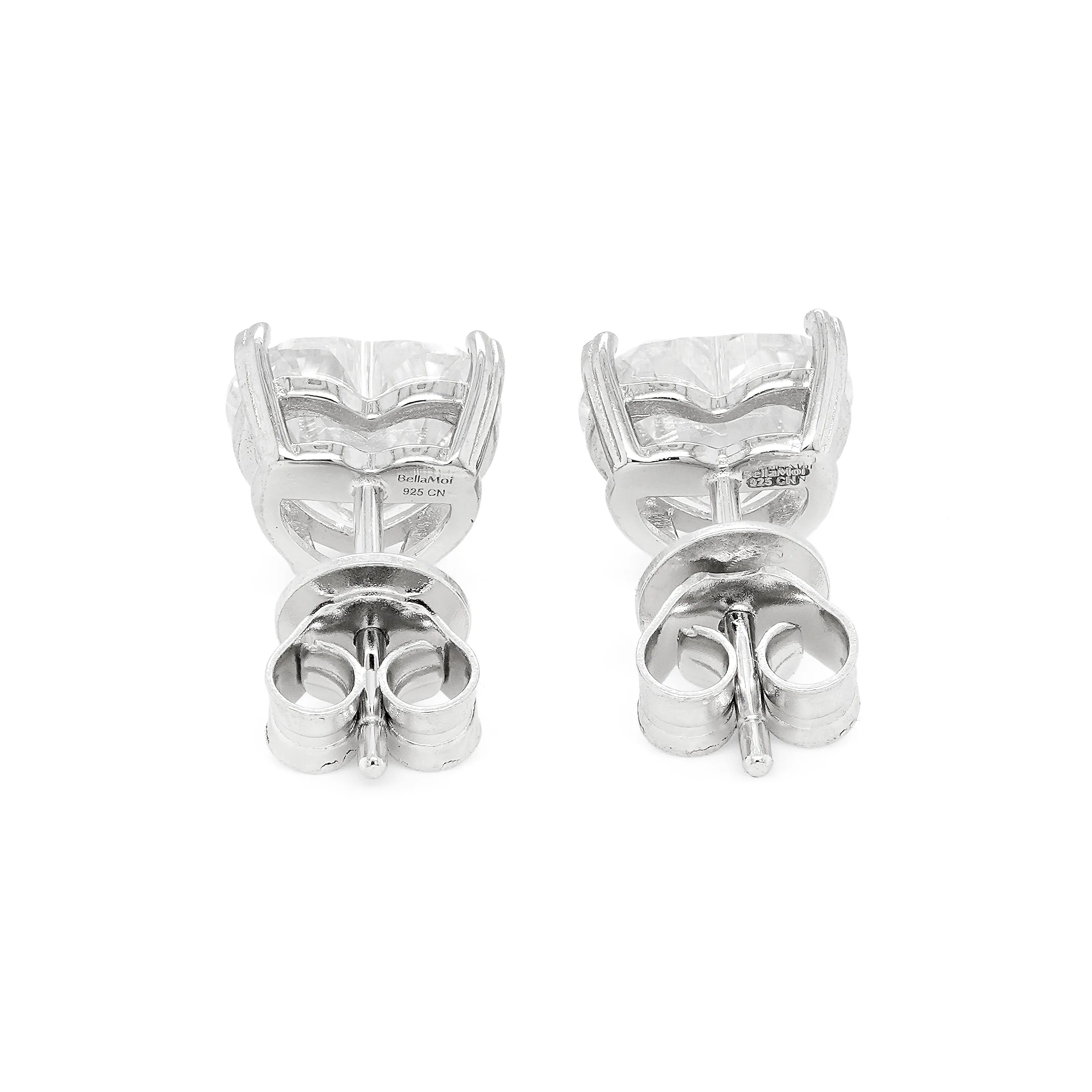 5.00 CTS DEW Moissanite Heart Stud Earrings