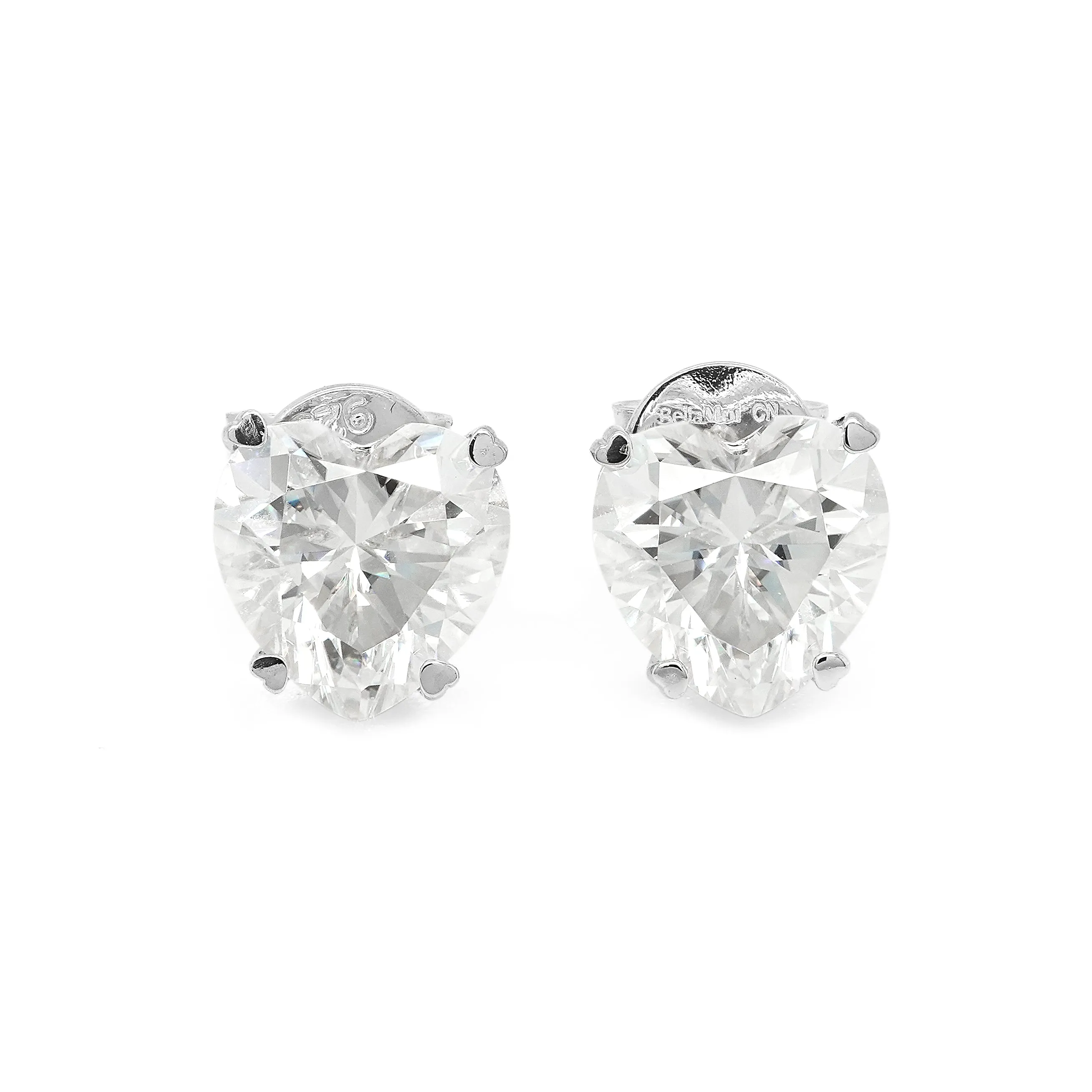 5.00 CTS DEW Moissanite Heart Stud Earrings