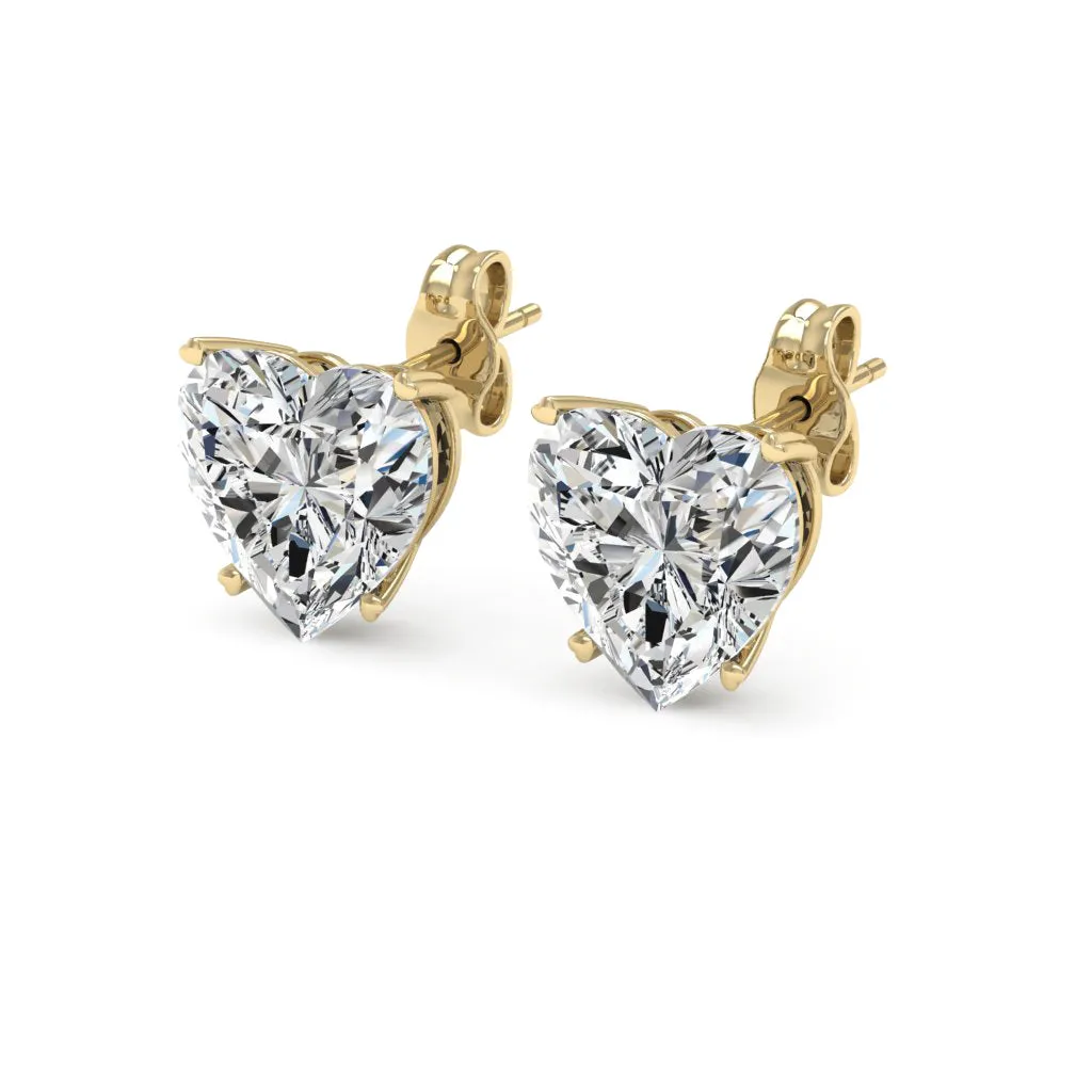 5.00 CTS DEW Moissanite Heart Stud Earrings