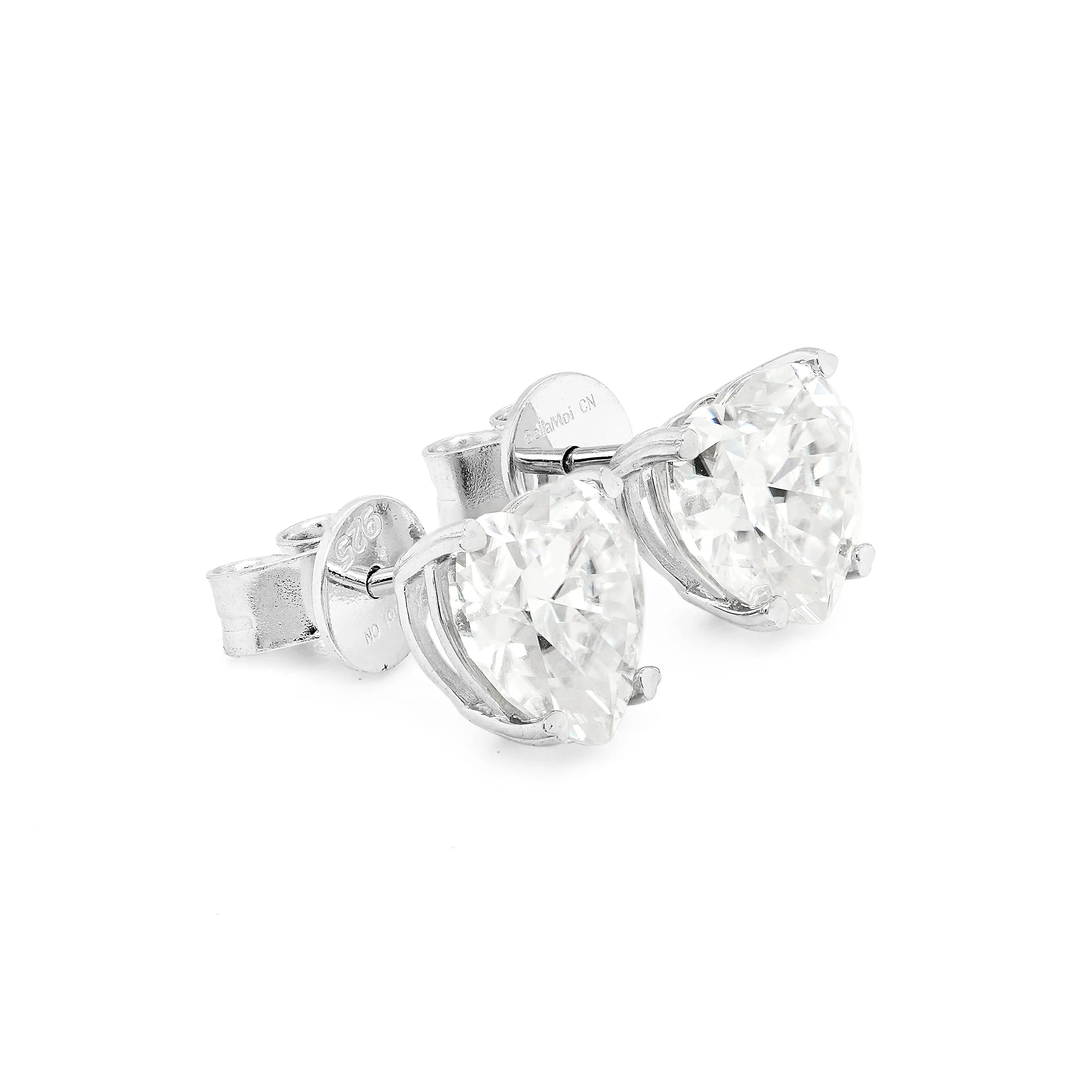 5.00 CTS DEW Moissanite Heart Stud Earrings