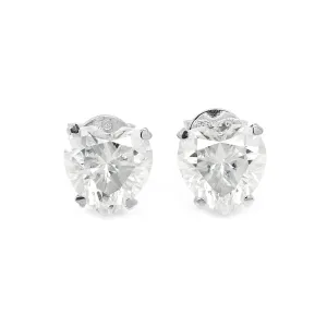 5.00 CTS DEW Moissanite Heart Stud Earrings