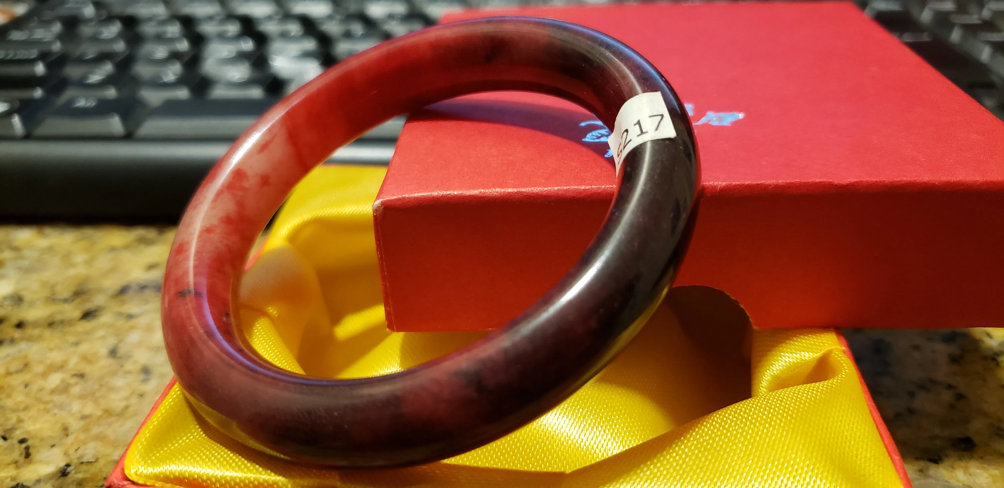 51/52/53mm Certified Natural Red Jadeite Emerald A*Jade HandCarved Bangle S217