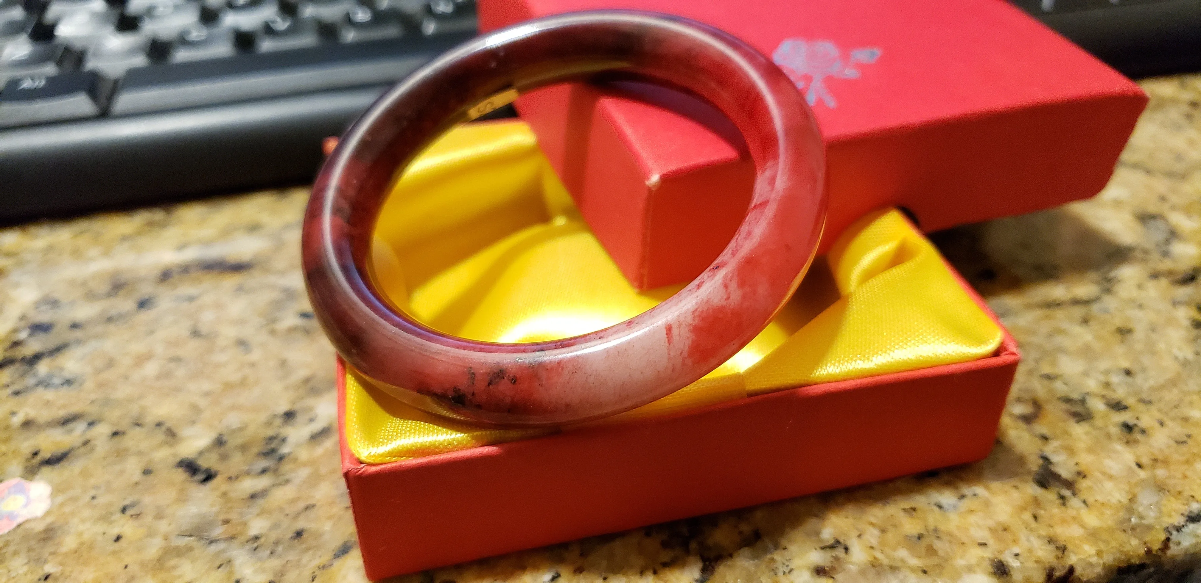 51/52/53mm Certified Natural Red Jadeite Emerald A*Jade HandCarved Bangle S217