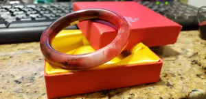 51/52/53mm Certified Natural Red Jadeite Emerald A*Jade HandCarved Bangle S217