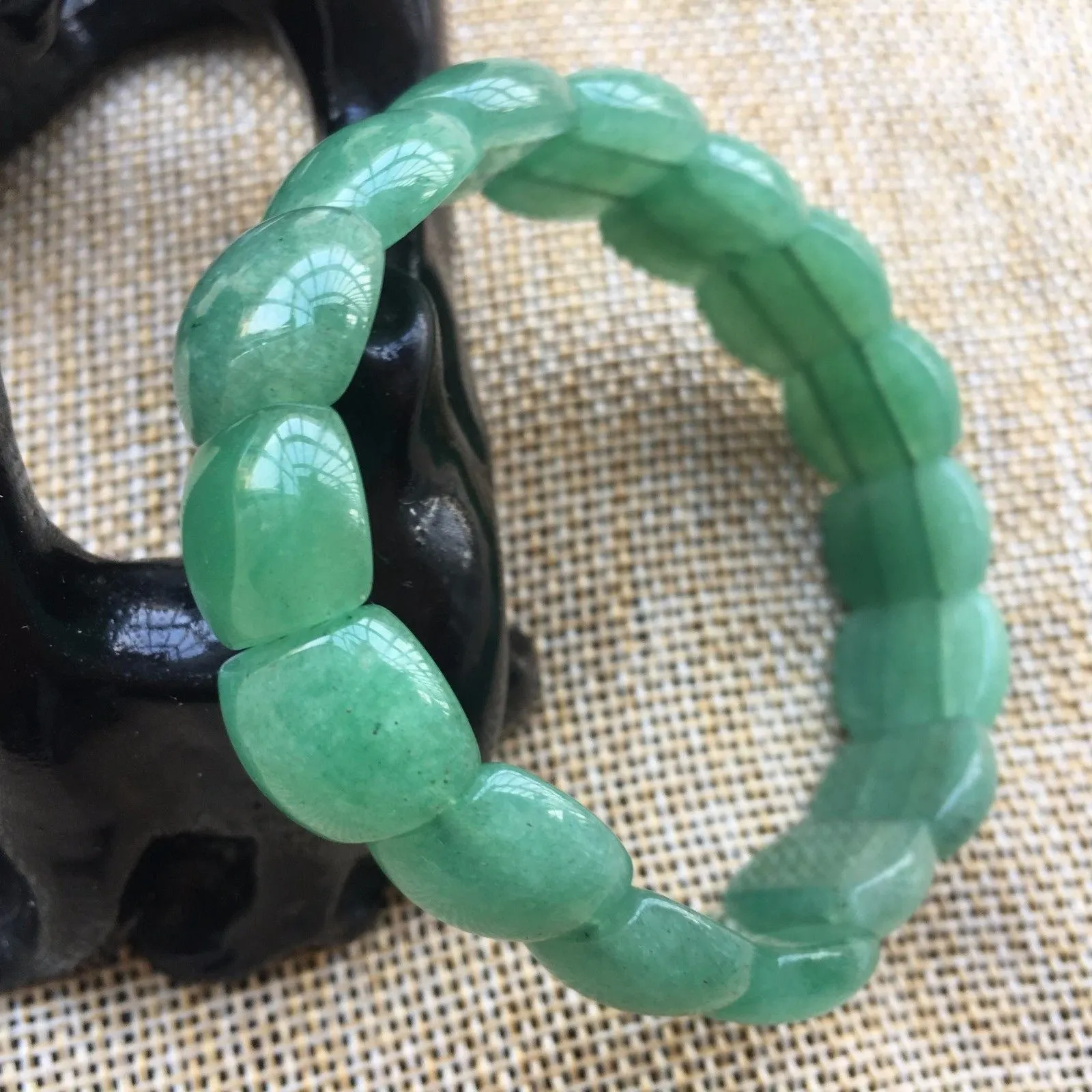 56-62 mm Certified Natural Multi-Color Icy Emerald A Jade Beads Stretchy Bracelet