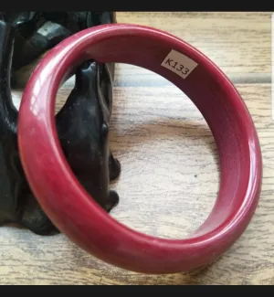 57/58/59mm Certified Natural Red Jadeite Emerald A*Jade HandCarved Bangle K133