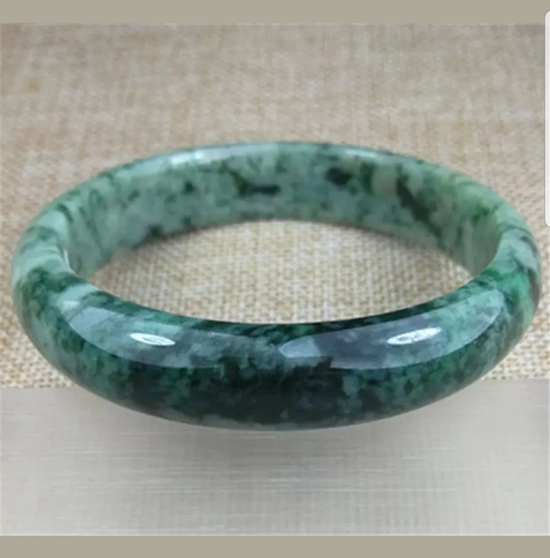 59/60/61mm Certified Natural Jadeite Emerald A*Jade HandCarved Bangle Z3208