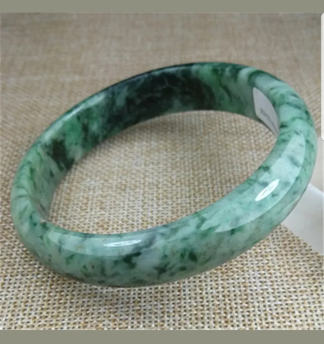 59/60/61mm Certified Natural Jadeite Emerald A*Jade HandCarved Bangle Z3208