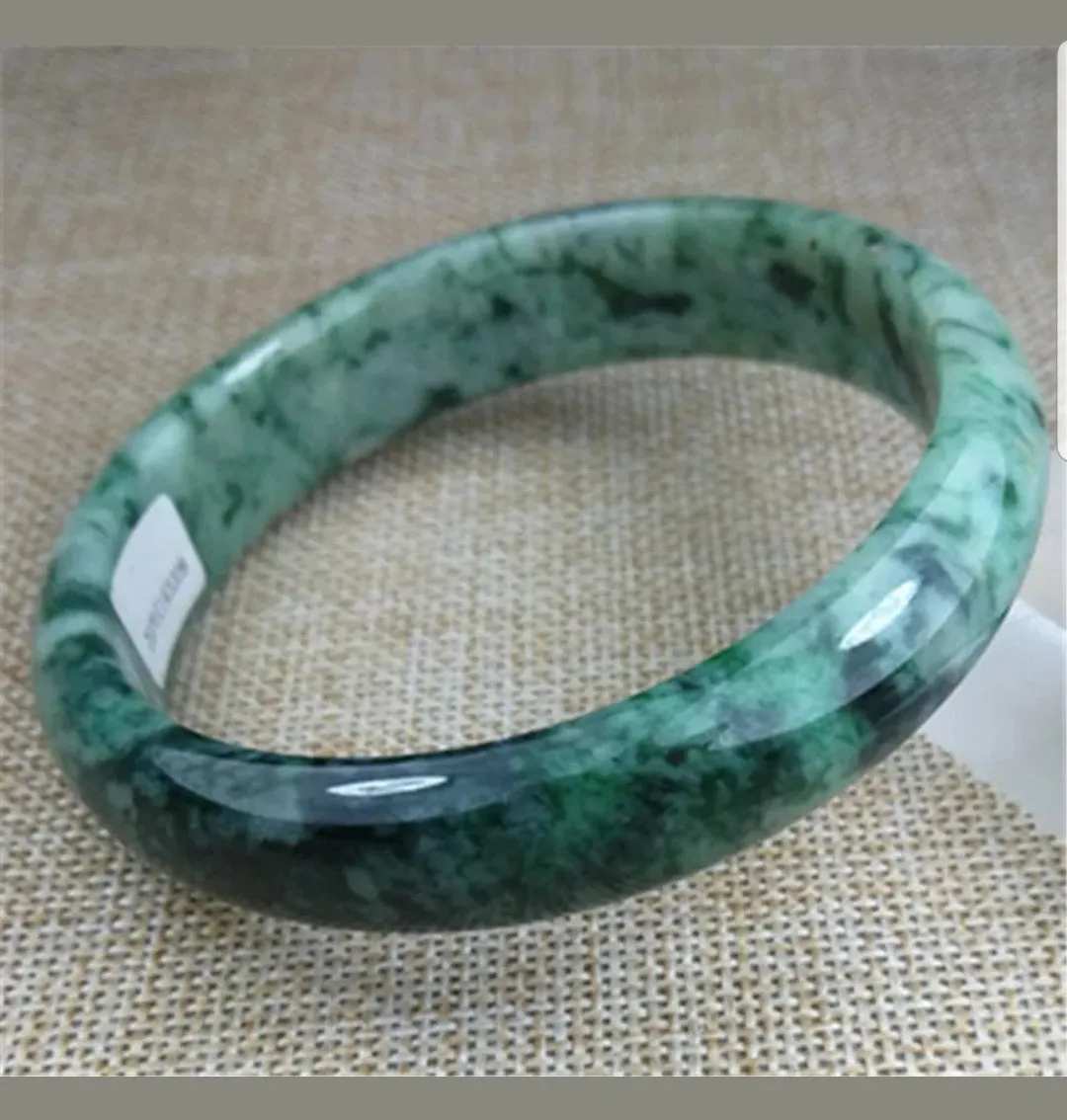59/60/61mm Certified Natural Jadeite Emerald A*Jade HandCarved Bangle Z3208
