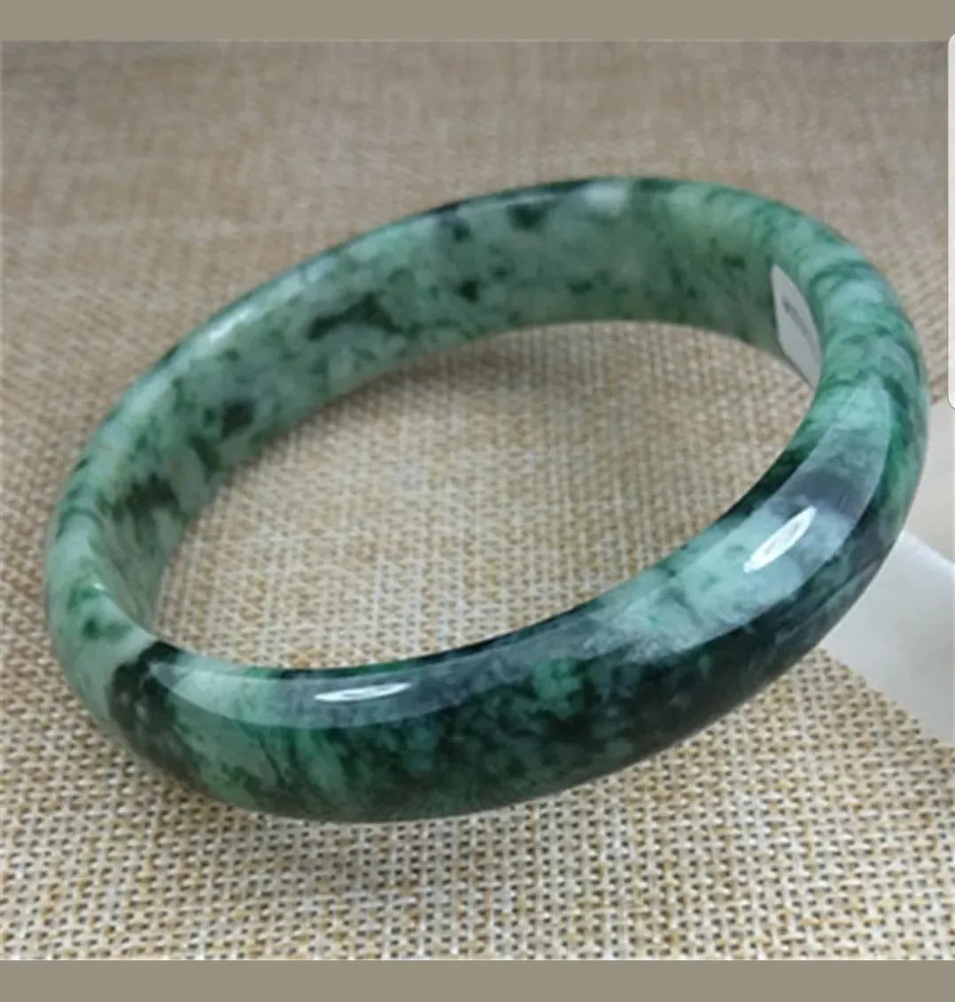 59/60/61mm Certified Natural Jadeite Emerald A*Jade HandCarved Bangle Z3208