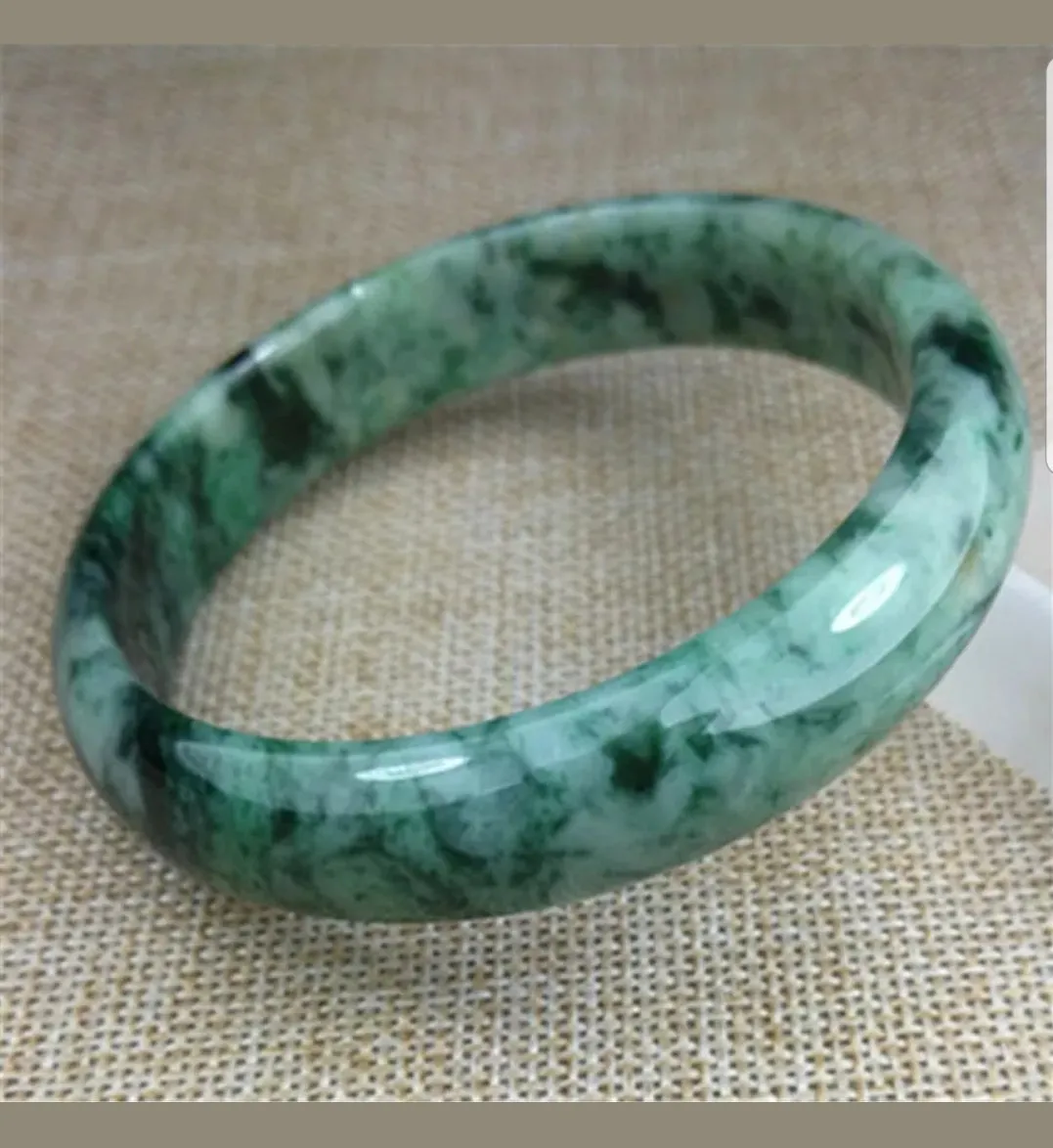 59/60/61mm Certified Natural Jadeite Emerald A*Jade HandCarved Bangle Z3208