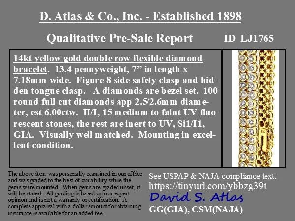 6.00ctw Double Row Diamond Bracelet